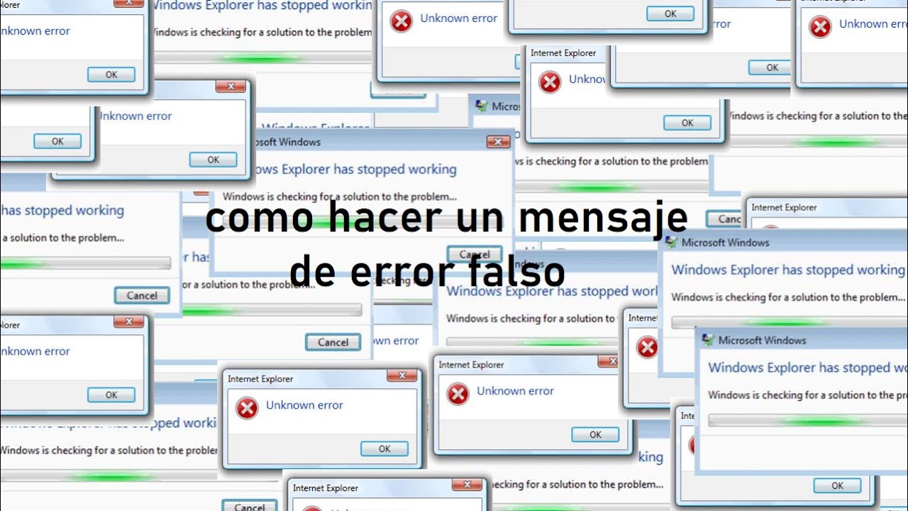 como hacer un mensaje de error falso - YouTube