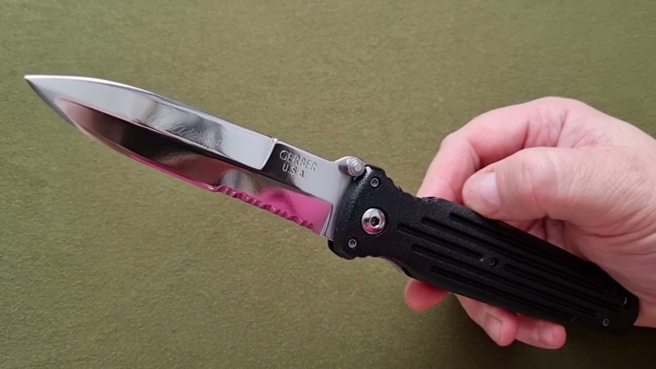 (91) GERBER U.S.A. APPLEGATE-FAIRBAIRN COMBAT FOLDER 154CM commando folding dagger knife (SSRT).