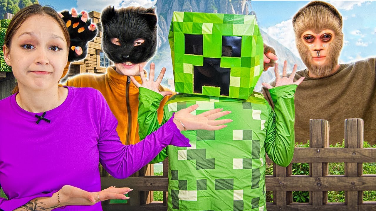 MINECRAFT ÎN VIAȚA REALĂ! Cum m-au salvat prietenii mei QUATROBIS de Creeper!