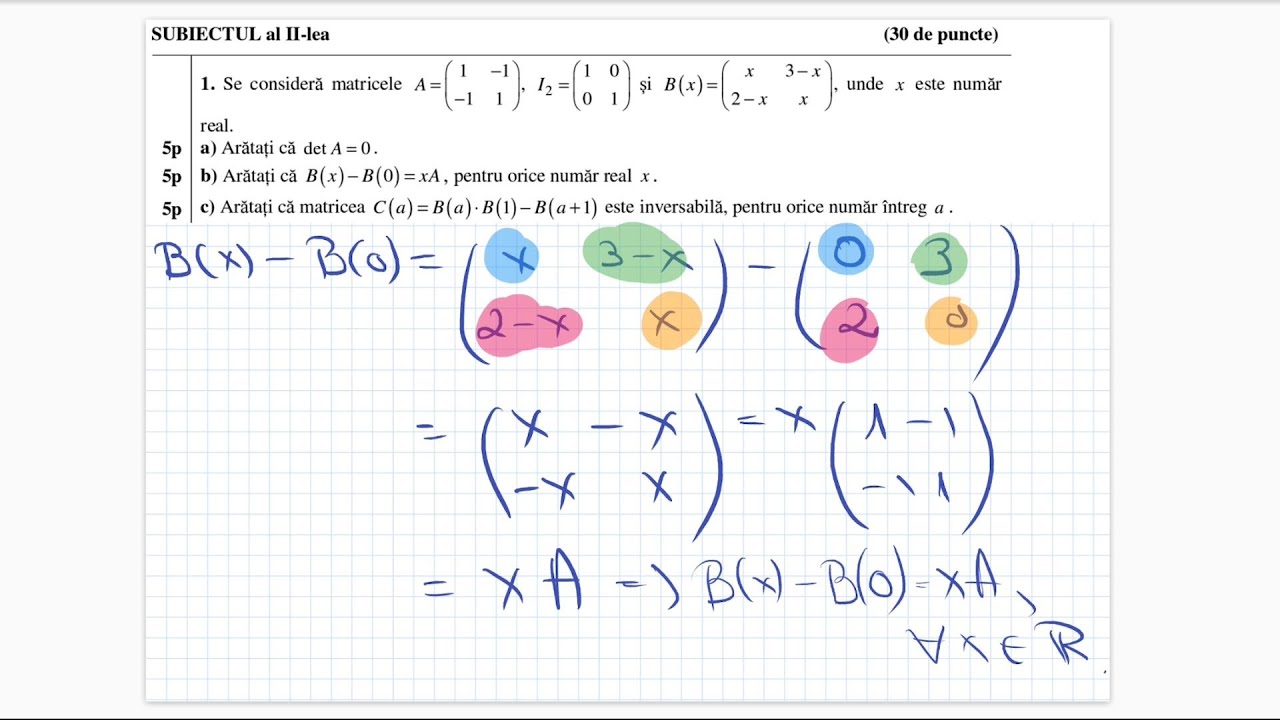 Rezolvarea subiectului de Bacalaureat 2022 - Stiinte ale naturii