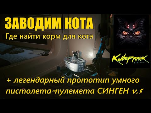 Cyberpunk 2077 Как завести кота, где найти кошачий корм + легендарный умный пистолет-пулемет СИНГЕН