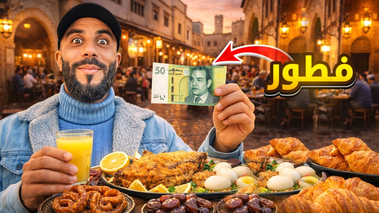 فطور بي 50درهم😱في المدينة القديمة مع أجواء شعبية و الأكل اللذيذ😍 #streetfood 