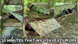 Learn Four Emergency Poncho Shelters in 10 Minutes or Less