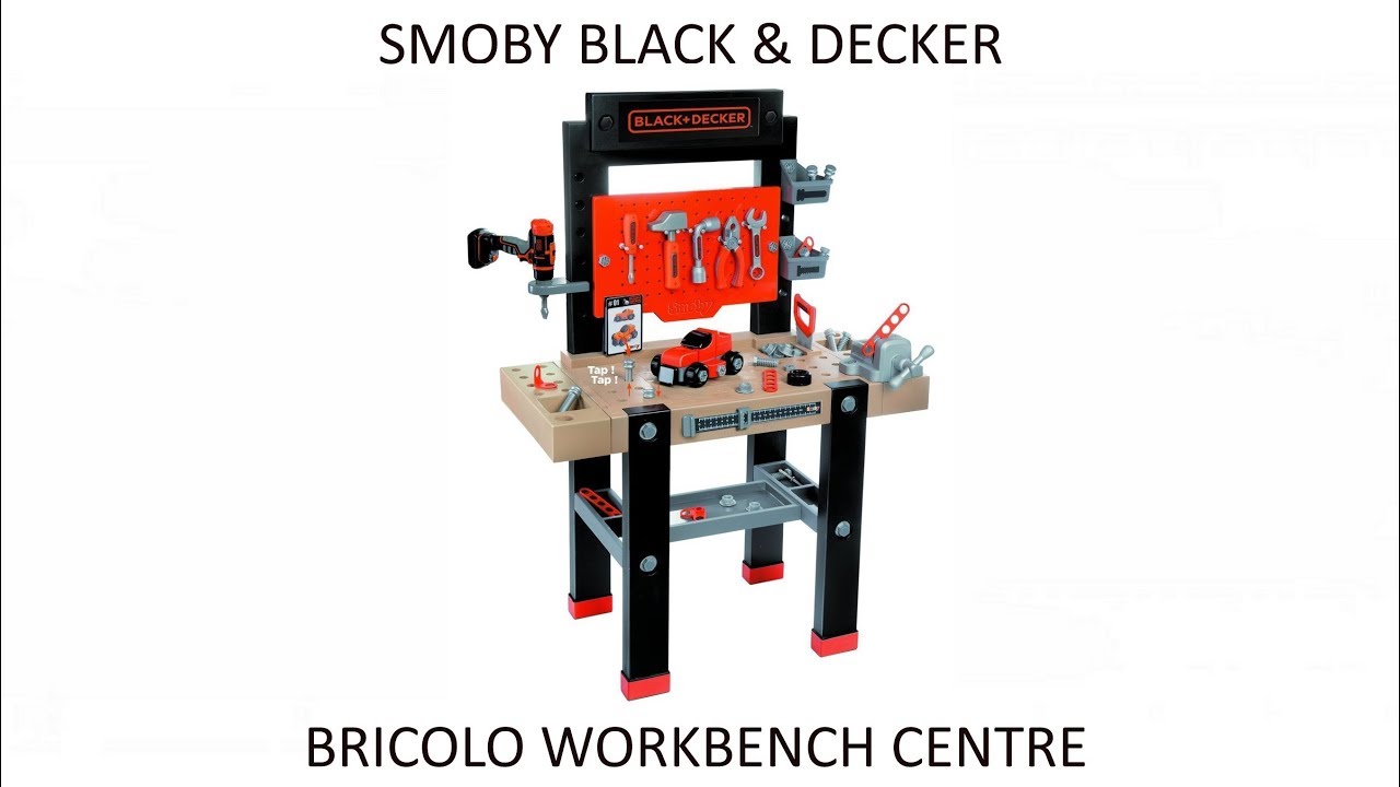  Smoby Black and Decker Kids Centre Workbench Pretend Play Toy  Workbench with Tools : Video Games