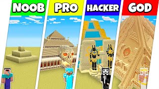 SAND DESERT HOUSE BASE BUILD CHALLENGE - Minecraft Battle NOOB vs PRO vs HACKER vs GOD / Animation