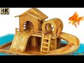 Wood Carving - How To Make Mini Swimming Pool For Pet From Wood (Satisfying) | Wood World