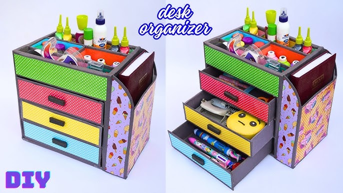 How to make CARDBOARD DESK ORGANIZER - with templates | DIY Storage Organizer - YouTube how-to-make-cardboard-desk-organizer-with-templates-diy-storage-organizer-youtube