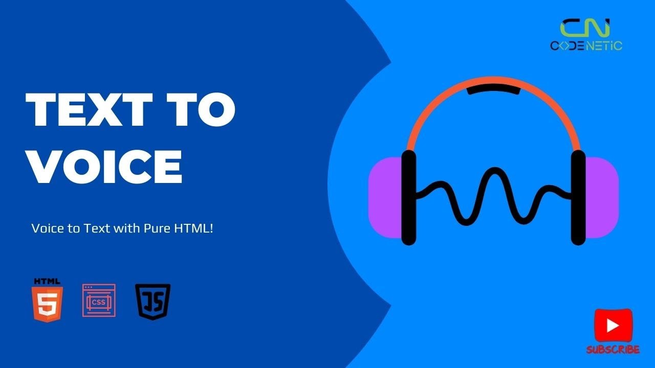 Convert Text to Speech Using HTML, CSS & JavaScript | Text to Voice Web ...