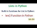 len() in Python | Python List len() function | CBSE | Python len() with example | built-in function