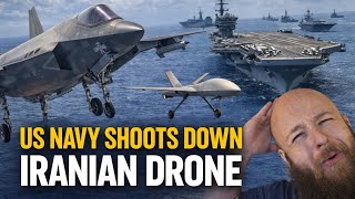 Aggressive Iranian Drone Gets Shot Down!