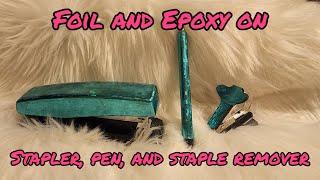 Foil Epoxy Stapler and Papermate Inkjoy Pen | ALE Epoxy | Artistic Painting Studio | Staple Remover