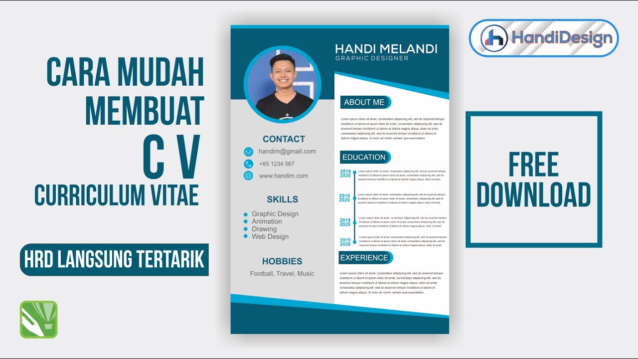 Cara Membuat Cv Lamaran Kerja Di Coreldraw X7 Youtube