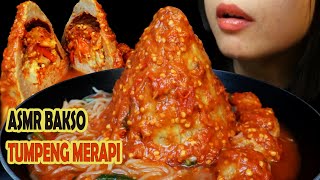 ASMR BAKSO TUMPENG MERAPI KUAH TAICHAN PEDASNYA MENGGELEGARRRR