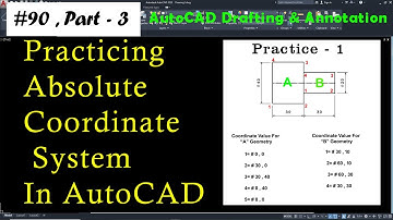 #90 | Part-3 | Practicing Absolute Coordinate System In AutoCAD 2020 In Hindi/Urdu