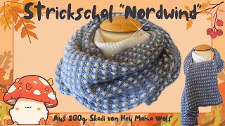 Strickschal "Nordwind" aus 200g Skadi/Hey Mama Wolf