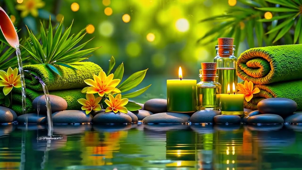 Bamboo Water Ambience + Relaxing Music 😴 Calm the Mind & Body for Deep Sleep, Study & Relax