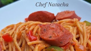 How to make a delicious Spaghetti with  Hotdogs