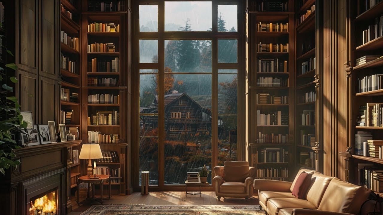 Relaxing Dark Academia Library Ambience With Piano Music YouTube