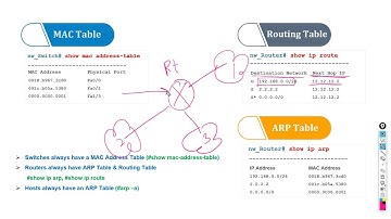 What is ARP Table, MAC Table and Routing?