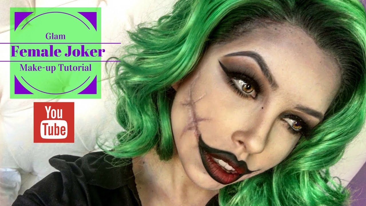 Glam Female Joker Make-Up Tutorial - YouTube