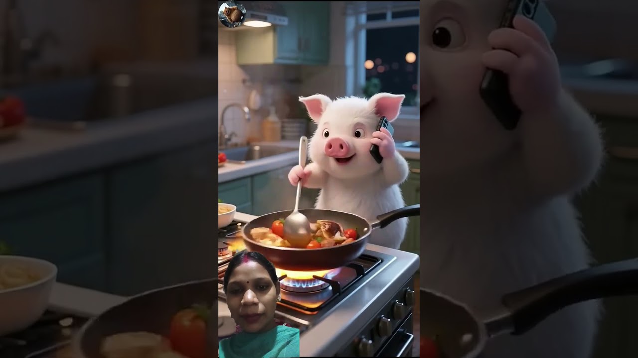 Pic cooking and girl helped 