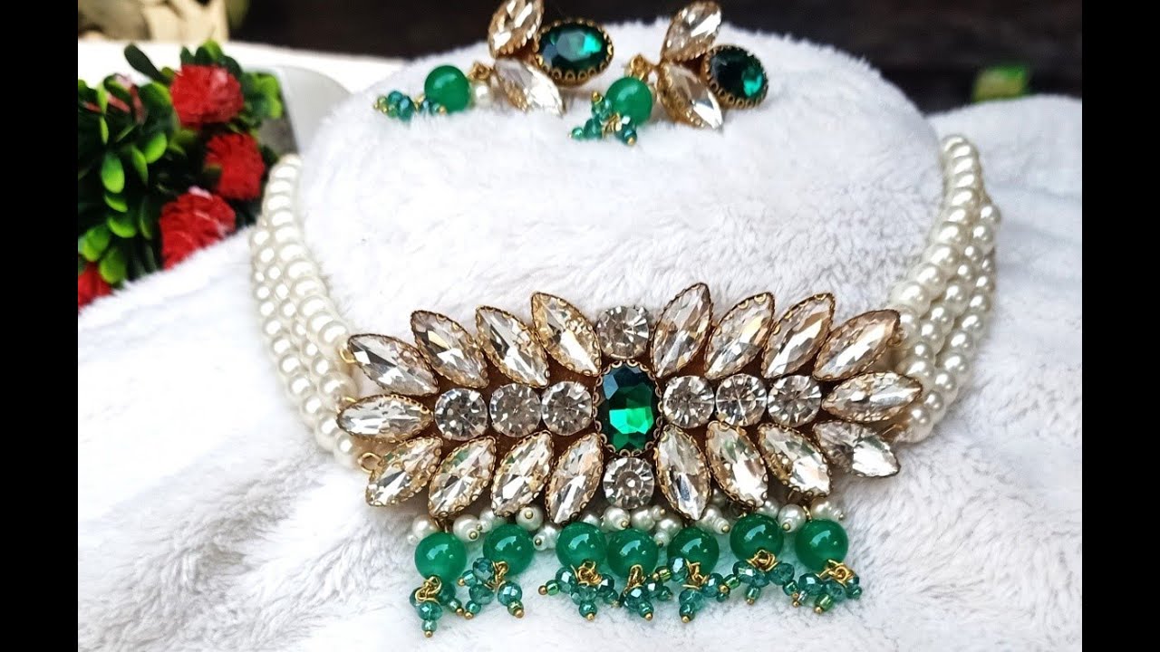 How to Make Kundan Jewelry at Home | DIY Kundan choker necklace Set|NFS CRAFTS