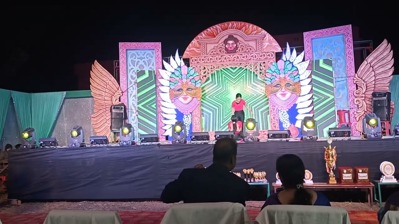 Gayatri and her friend's Yoga performance in School's Annual Function. 