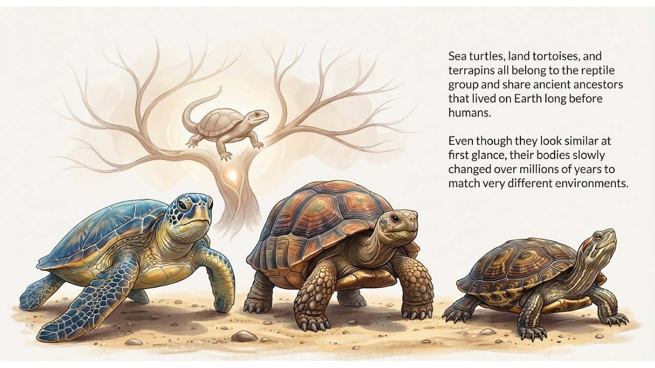 Why Can Sea Turtles Swim but Tortoises Can’t? 🤯 | Turtle Comparison for Kids