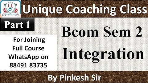 F.Y.Bcom | Sem 2 | Stat | Vnsgu | Integration Part 1