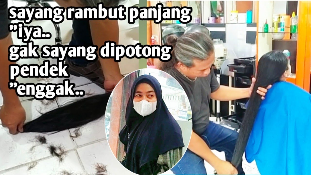 cewek berjilbab gak tanggung" potong rambutnya