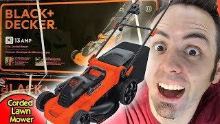 BEST Corded Lawn Mower Mowing REALLY LONG Grass - DOES IT WORK? | Black and Decker MM2000 Review