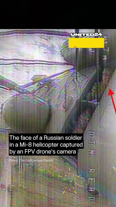 Ukrainian FPV Drone Captures the Face of a Russian Soldier in Mi-8 Helicopter #warinukraine