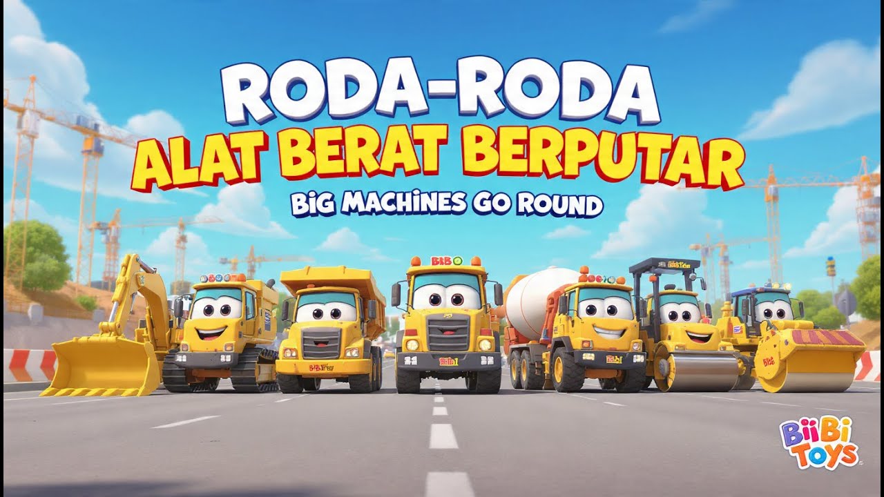 Roda-Roda Alat Berat Berputar 🎶 | Lagu Anak PAUD & TK | Bibi Toys