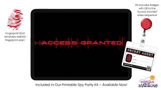 Spy Party Access Granted Video with Eye Scanner Animation — Red Theme