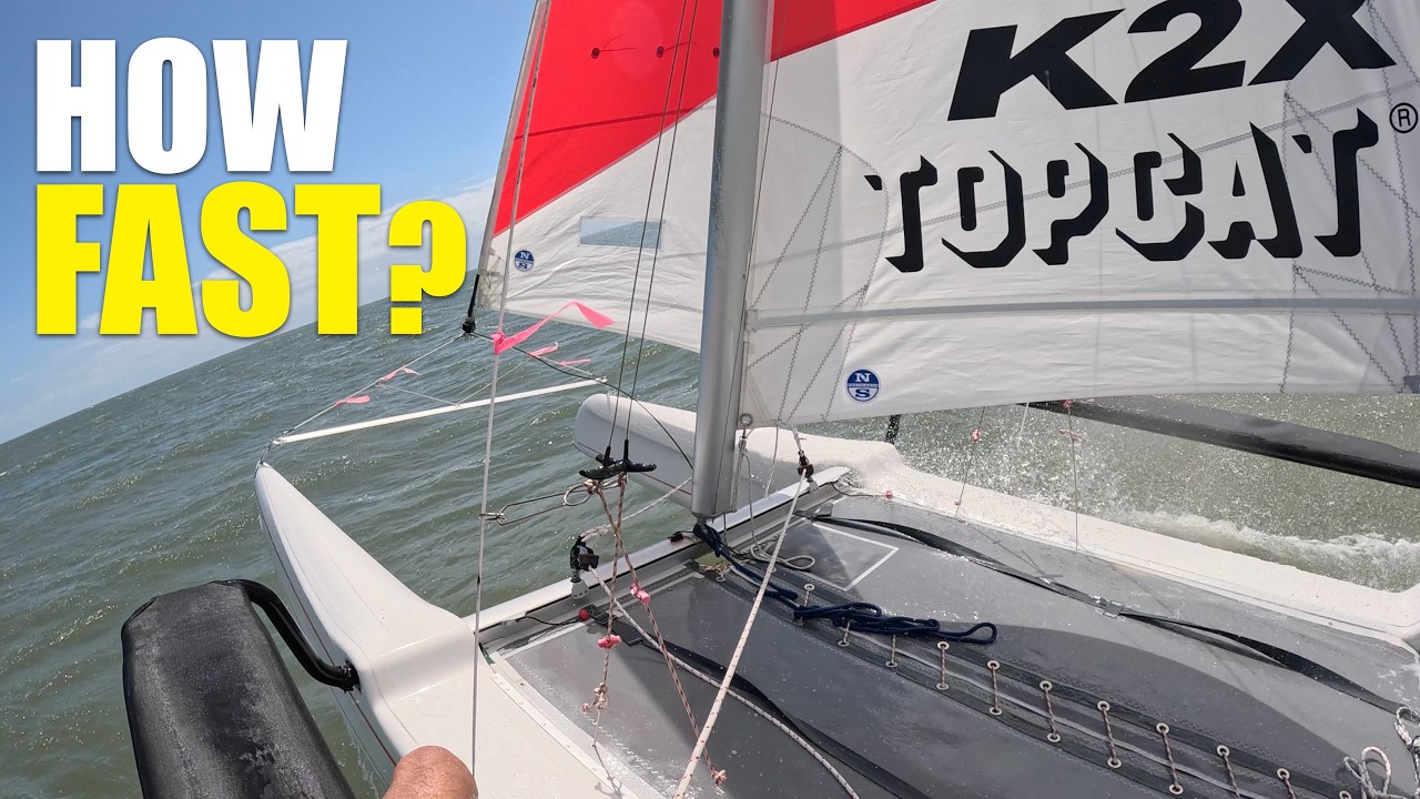 How Fast Is a Topcat K2X First Sail in Big Waves