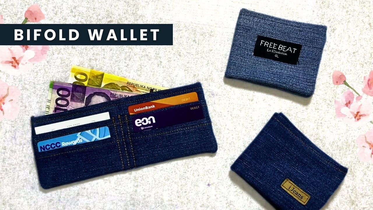 Easy Denim Wallet | How to make a bifold wallet from old jeans