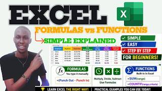 Excel Formulas vs Functions Explained for Beginners | Complete Excel Tutorial