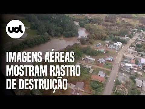 Ciclone RS e SC: Imagens aéreas mostram rastro de destruição e regiões completamente alagadas