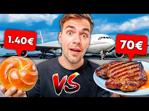 Ich esse das GÜNSTIGSTE und TEUERSTE am Flughafen
