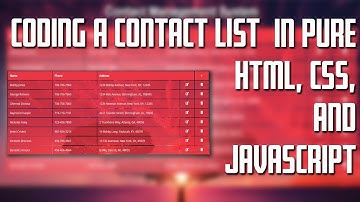 How To Code A Contact List In Pure JavaScript