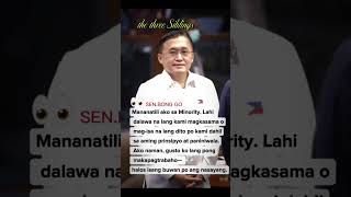 SEN. BONG GO MANANATING MINORITY KAHIT DALAWA O MAG ISA NALANG SIYA #shorts