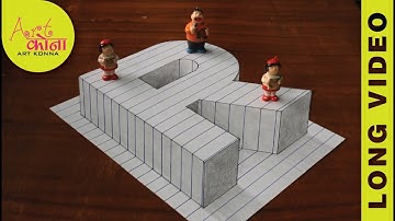 Draw a R - Draw the Letter R in 3D - 3D Trick Art Optical Illusion - Easy Trick Art - LONG VIDEO -