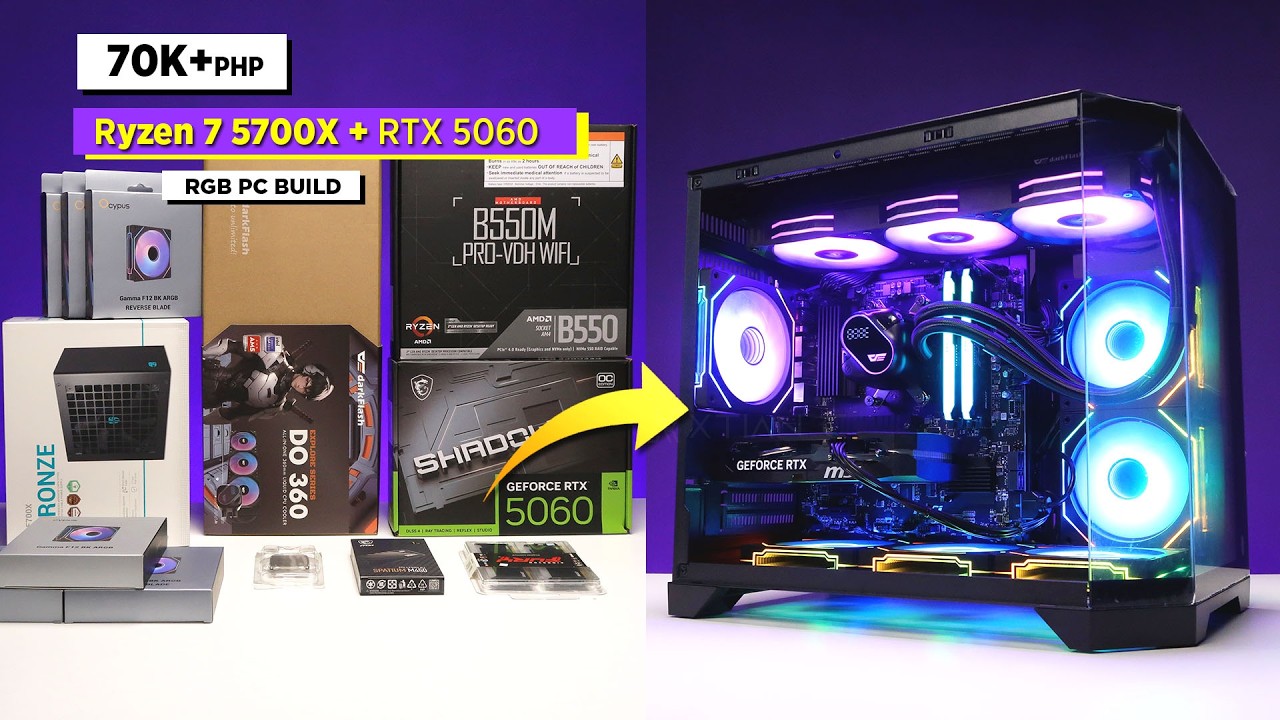 Build VLOG (POV): ₱70K+ RGB PC Build | Ryzen 5700X | RTX 5060