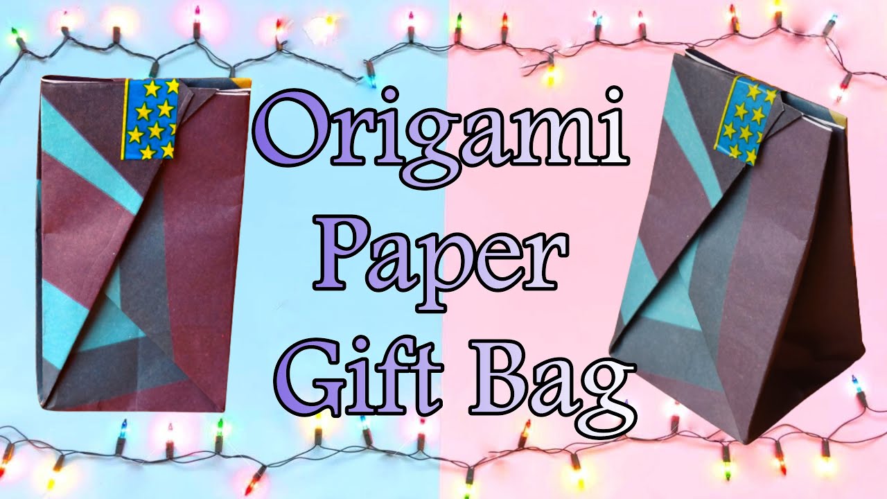 How to Make EASY Origami Gift Bag Origami Paper Gift Bag YouTube