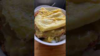 Homemade katsu with curry sauce and egg