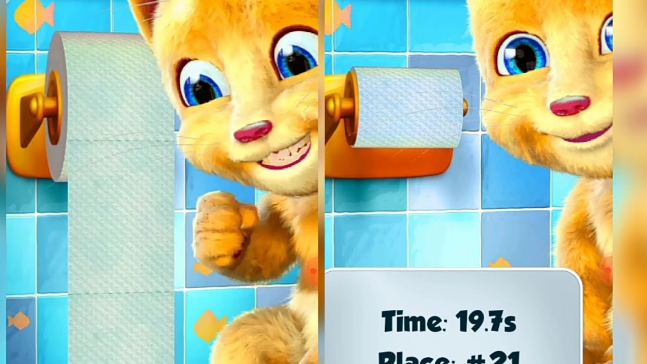Blue Tissue roll challengeTalking Ginger 2 🧶🎤🎧talkingtom catlover 
