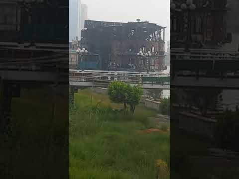شاهد مركب عمر الخيام بعد الحريق