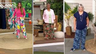 Denim & Co. Beach Jersey Wide Leg Full Length Pant on QVC