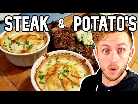 Making Au Gratin Potatoes With Garlic Steak