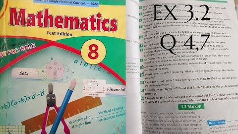 Exercise 3.2 Class 8 Math Question 4,7 Unit 3 Financial Arithmetic/profit and loss,discount ex 3.2